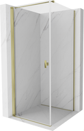 Mexen Mist-B nagibna tuš kabina 95 x 95 cm, prozirna, zlatna - 8A2T-095-095-50-00