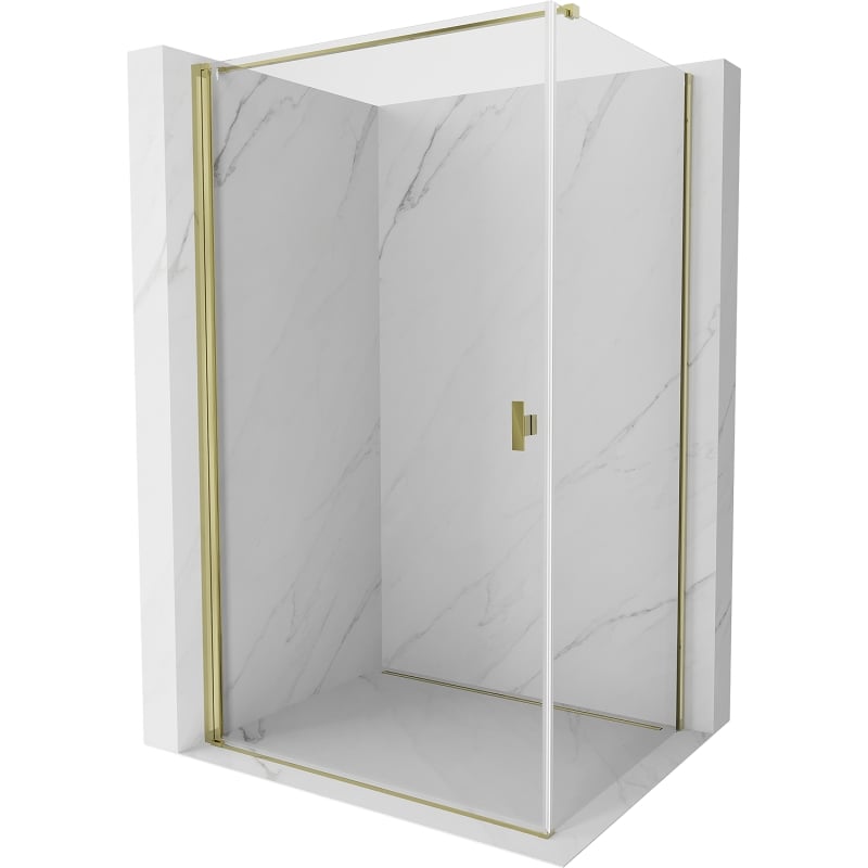 Mexen Mist-B hinged dušinurk 75 x 100 cm, läbipaistev, kuldne - 8A2T-075-100-50-00