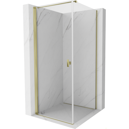 Mexen Mist-B cabine de douche pivotante 100 x 100 cm, transparent, or - 8A2T-100-100-50-00