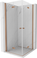 Mexen Mist-F Duo preklopna tuš kabina 110 x 110 cm, prozirna, brušena bronca - 8A6-110L-110P-65-00