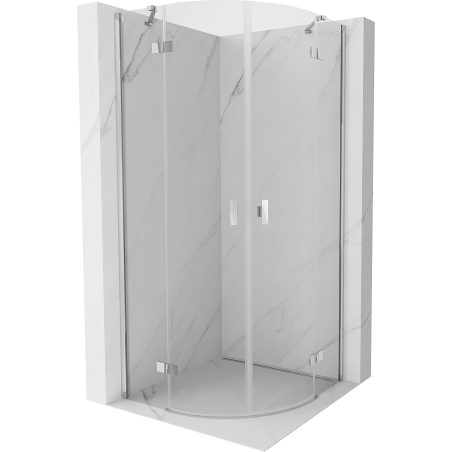 Mexen Mist cabina doccia semicircolare a battente 70 x 70 cm, trasparente, cromo - 8A33-070-070-01-00