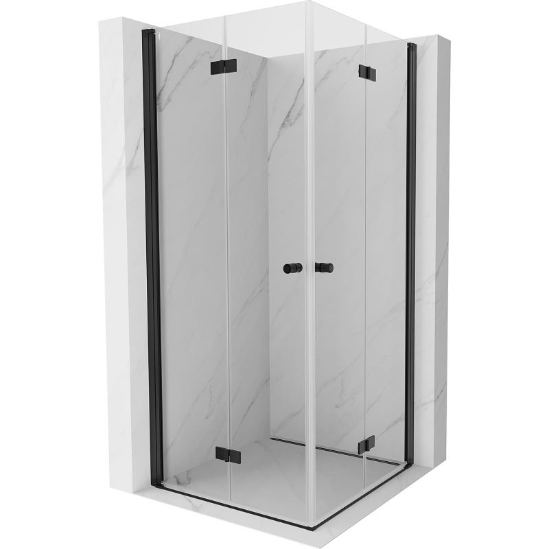 Mexen Mist-F Duo foldable shower cabin 70 x 70 cm, transparent, black - 8A6-070L-070P-70-00