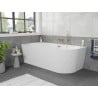 Mexen Silo freistehende Eckbadewanne links geriffelt 150 x 75 cm, weiß, Überlauf gold - 52891507500L-50