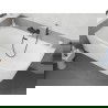 Mexen Silo vrijstaand bad hoek links geribbeld 150 x 75 cm, wit, zwarte overloop - 52891507500L-70