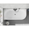 Mexen Silo freistehende Eckbadewanne links geriffelt 150 x 75 cm, weiß, schwarzer Überlauf - 52891507500L-70