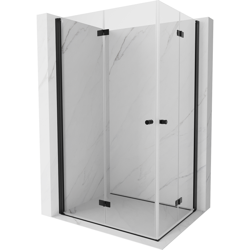Mexen Mist-F Duo Faltbare Duschkabine 100 x 70 cm, transparent, schwarz - 8A6-100L-070P-70-00