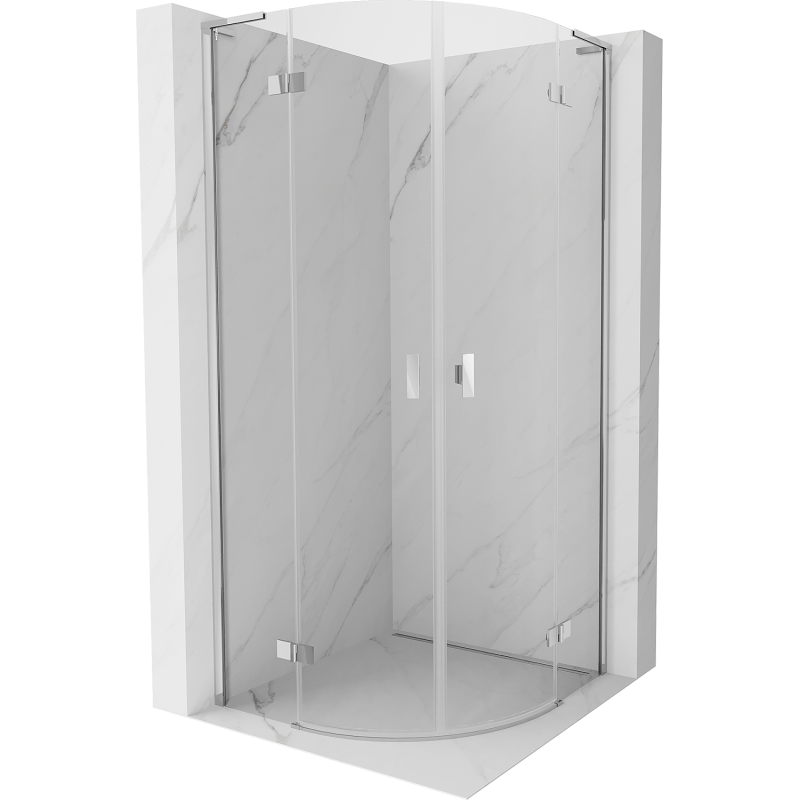 Mexen Mist L cabine de douche semi-circulaire pivotante 90 x 90 cm, transparent, chrome - 8A33L-090-090-01-00