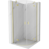 Mexen Mist cabine de douche semi-circulaire pivotante 80 x 80 cm, transparent, or brossé - 8A33-080-080-55-00