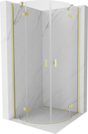 Mexen Mist douchecabine halfcirkel scharnierend 100 x 100 cm, transparant, goud geborsteld - 8A33-100-100-55-00