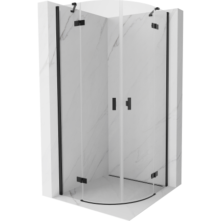 Mexen Mist semi-circular shower cabin, hinged 70 x 70 cm, transparent, black - 8A33-070-070-70-00