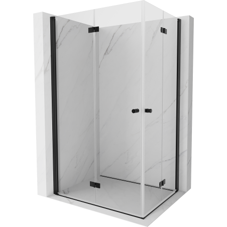 Mexen Mist-F Duo Folding Shower Cubicle Left 100 x 80 cm, Transparent, Black - 8A6-100L-080P-70-00