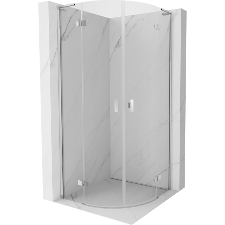 Mexen Mist L Duschkabine halbrund schwenkbar 100 x 100 cm, transparent, Chrom - 8A33L-100-100-01-00