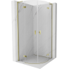 Mexen Mist L cabina doccia semicircolare a battente 100 x 100 cm, trasparente, oro - 8A33L-100-100-50-00