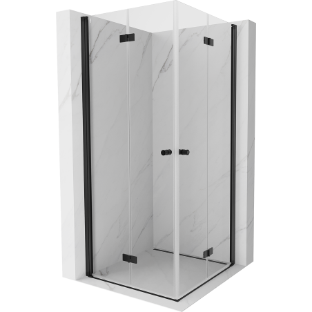 Mexen Mist-F Duo faltbare Duschkabine 85 x 85 cm, transparent, schwarz - 8A6-085L-085P-70-00