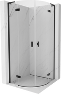 Mexen Mist L cabine de douche semi-circulaire pivotante 90 x 90 cm, transparent, noir - 8A33L-090-090-70-00