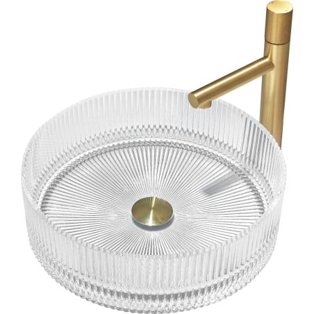 Mexen Eiva glass countertop washbasin 39 x 39 cm, transparent - 24163900