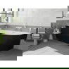 Mexen Silo vrijstaande hoekbadkuip links geribbeld 150 x 75 cm, wit/zwart, witte overloop- 52891507575L-20