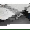 Mexen Silo vrijstaande hoekbad links geribbeld 150 x 75 cm, wit/zwart, overloop chroom - 52891507575L-01