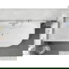 Mexen Silo vrijstaande hoekbad links geribbeld 150 x 75 cm, wit/zwart, overloop chroom - 52891507575L-01