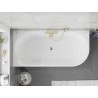 Mexen Silo wanna wolnostojąca narożna lewa ryflowana  150 x 75 cm, biała/czarna, przelew złoty- 52891507575L-50