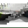 Mexen Silo vrijstaande hoekbadkuip links geribbeld 150 x 75 cm, wit/zwart, overloop roségoud - 52891507575L-60