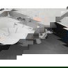 Mexen Silo freistehende Eckwanne links geriffelt 150 x 75 cm, weiß/schwarz, Überlauf gebürstetes Kupfer - 52891507575L-65