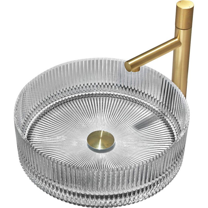 Mexen Eiva lavabo sobre encimera de cristal 39 x 39 cm, gris - 24163966