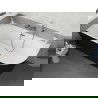 Mexen Silo vrijstaande hoekbad links geribbeld 150 x 75 cm, wit/zwart, overloop gun gray geborsteld - 52891507575L-66