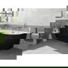 Mexen Silo vrijstaande hoekbadkuip links geribbeld 150 x 75 cm, wit/zwart, overloop gun metal - 52891507575L-95