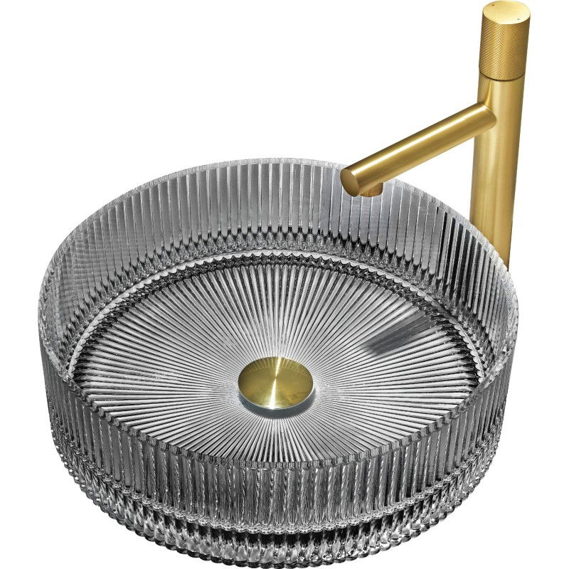 Mexen Eiva, gläsernes Aufsatzwaschbecken 39 x 39 cm, schwarz - 24163970