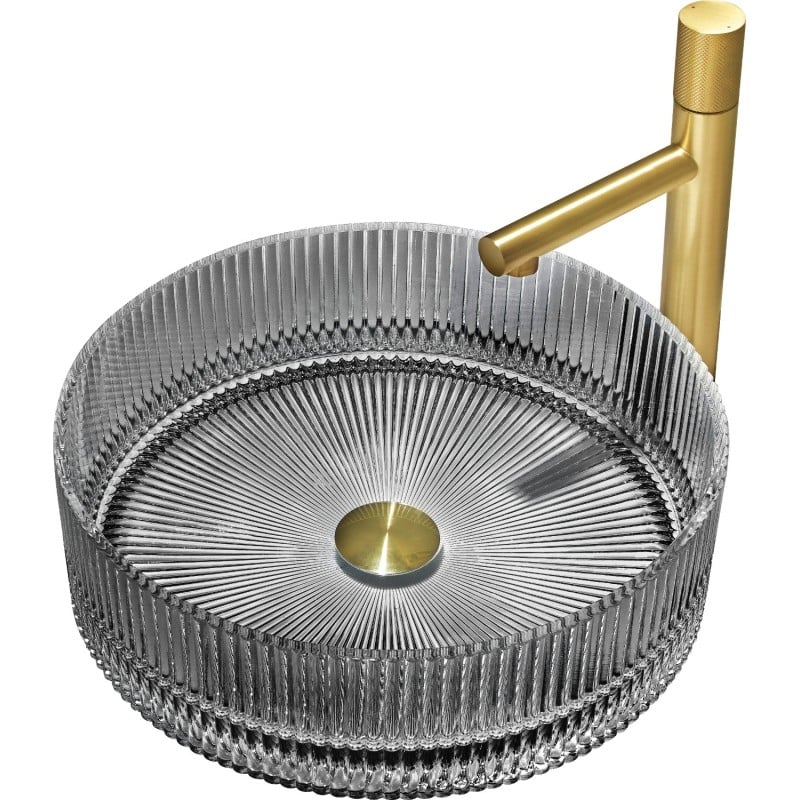 Mexen Eiva lavabo in vetro da appoggio 39 x 39 cm, nero - 24163970