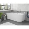 Mexen Silo free-standing corner left grooved bathtub 170 x 80 cm, white, chrome overflow - 52891708000L-01