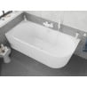 Mexen Silo freistehende Eckbadewanne links geriffelt 170 x 80 cm, weiß, Überlauf weiß - 52891708000L-20
