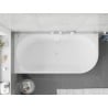 Mexen Silo freestanding corner left fluted bathtub 170 x 80 cm, white, white overflow - 52891708000L-20