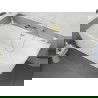 Mexen Silo vrijstaande hoekbadkuip links geribbeld 170 x 80 cm, wit, goud geborstelde overloop - 52891708000L-55