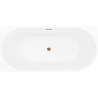 Mexen Silo freistehende Eckbadewanne links geriffelt 170 x 80 cm, weiß, Überlauf rosegold - 52891708000L-60