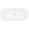 Mexen Silo freistehende Eckbadewanne links geriffelt 170 x 80 cm, weiß, Überlauf gebürstetes Kupfer - 52891708000L-65