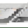 Mexen Silo freistehende Eckbadewanne links geriffelt 170 x 80 cm, weiß, Überlauf gebürstetes Kupfer - 52891708000L-65