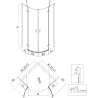 Mexen Mist halbrunde Duschkabine schwenkbar 100 x 100 cm, transparent, Chrom - 8A33-100-100-01-00