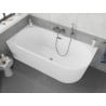 Mexen Silo freestanding corner left fluted bathtub 170 x 80 cm, white, brushed gun gray overflow - 52891708000L-66