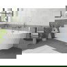 Mexen Silo vrijstaande hoekbad links geribbeld 170 x 80 cm, wit, overloop gun grijs geborsteld - 52891708000L-66