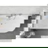 Mexen Silo vrijstaande hoekbad links geribbeld 170 x 80 cm, wit, overloop gun grijs geborsteld - 52891708000L-66