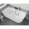 Mexen Silo wanna wolnostojąca narożna lewa ryflowana  170 x 80 cm, biała, przelew czarny - 52891708000L-70