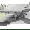 Mexen Silo freistehende Eckbadewanne links gerillt 170 x 80 cm, weiß, Überlauf schwarz - 52891708000L-70