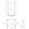 Mexen Mist cabine de douche demi-circulaire pivotante 70 x 70 cm, transparent, doré - 8A33-070-070-50-00
