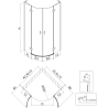 Mexen Mist L Duschkabine halbrund schwenkbar 100 x 100 cm, transparent, Chrom - 8A33L-100-100-01-00