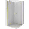 Mexen Mist Duschkabine halbrund schwenkbar 70 x 70 cm, transparent, gold gebürstet - 8A33-070-070-55-00