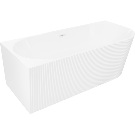 Mexen Silo freistehende Eckbadewanne links geriffelt 170 x 80 cm, weiß, Überlauf weiß - 52891708000L-20