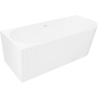 Mexen Silo freestanding corner left fluted bathtub 170 x 80 cm, white, white overflow - 52891708000L-20