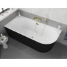 Mexen Silo wanna wolnostojąca narożna lewa ryflowana  170 x 80 cm, biała/czarna, przelew złoty - 52891708075L-50
